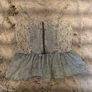 Lace peplum top